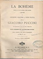 La bohème. 4 quadri di Giuseppe Giacosa e Luigi Illica musica di Giacomo Puccini. Opera completa per canto e pianoforte