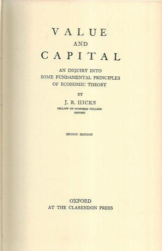 Value and capital - John R. Hicks - copertina