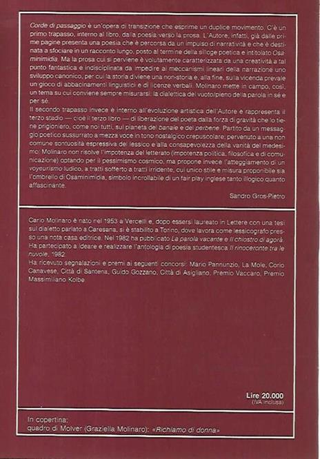 Corde di passaggio. Poesie con racconto - Carlo Molinaro - 2