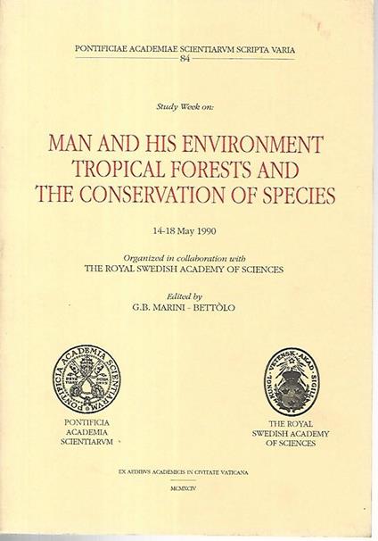 Man and his environment tropical forest and the conservation of species - copertina