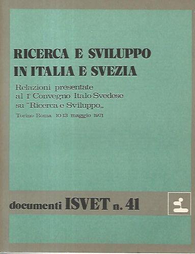 Ricerca e sviluppo in Italia e Svezia. Documenti ISVET n. 41 - copertina