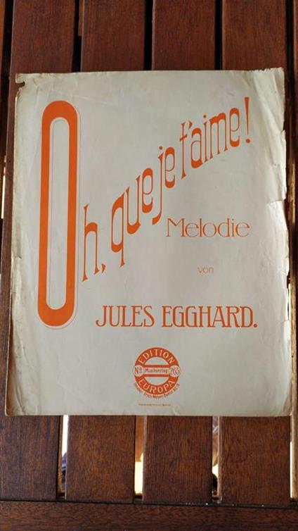 Oh que je t'aime Melodie - copertina