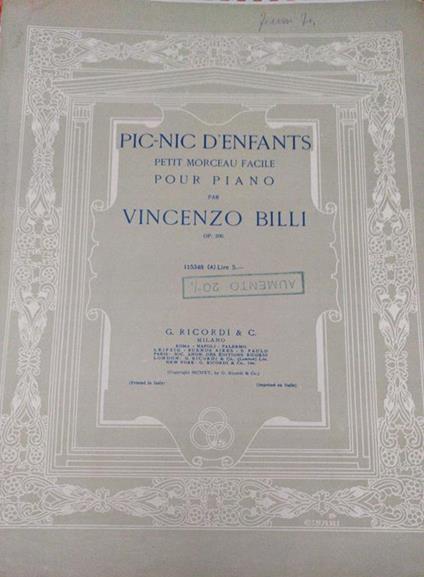 Eta' felice Sul verde prato Danza - Vincenzo Billi - copertina