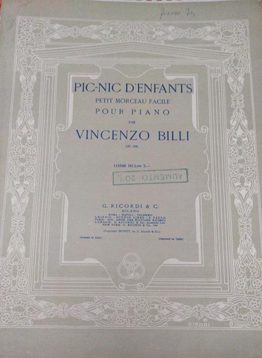 Eta' felice Sul verde prato Danza - Vincenzo Billi - copertina