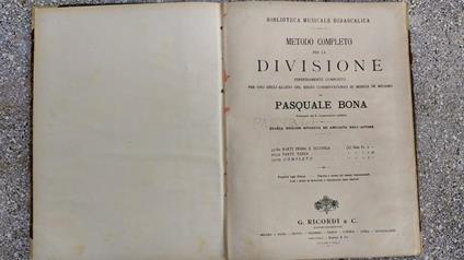 Metodo completo per la divisione - Pasquale Bona - copertina