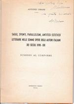 Saggi, spunti, parallelismi, antitesi estetico letterarie nelle somme opere degli autori italiani dei secoli XVIII - XIX. Sussidio al comporre