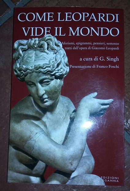 Come Leopardi vide il mondo - G. Singh - copertina