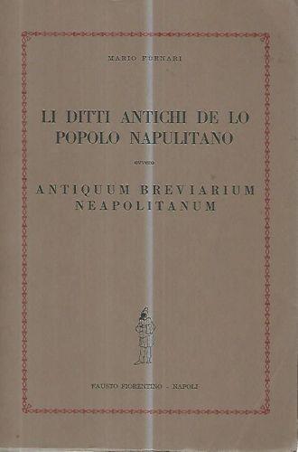 I I ditti antichi de lo popolo napulitano - Mario Furnari - copertina