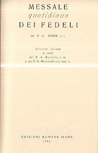 Messale quotidiano dei fedeli - copertina