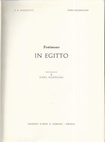 Testimone in Egitto - G. Battista Angioletti - copertina