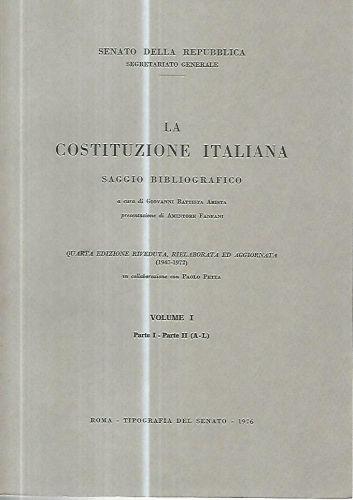 La costituzione italiana. Volume I-II - Giovanni Battista Arista - copertina