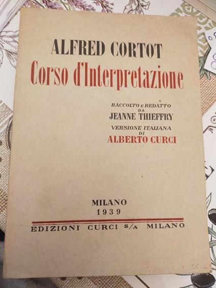 Corso d interpretazione - Alfred Cortot - copertina