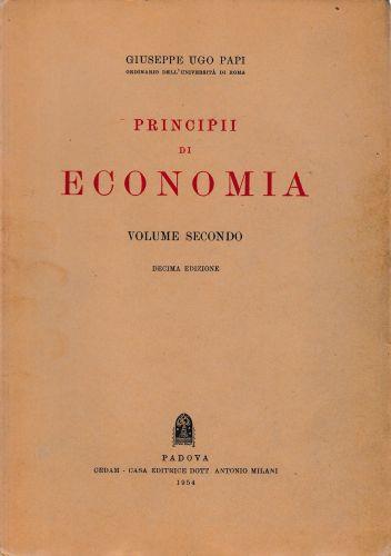 Principii di economia, volume secondo - Giuseppe Ugo - copertina