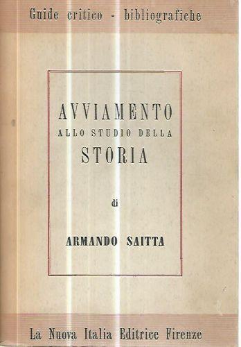 Avviamento allo studio della storia - Armando Saitta - copertina