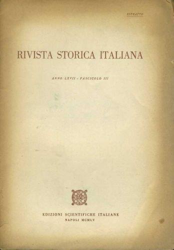 Rivista storica italiana. Anno LXVII- fascicolo III - copertina
