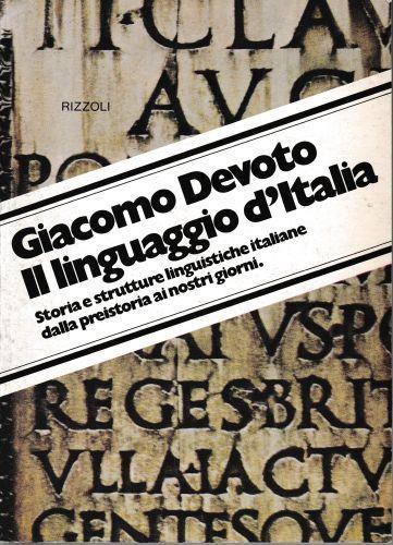 Il linguaggio d'Italia - G. Devoto - copertina