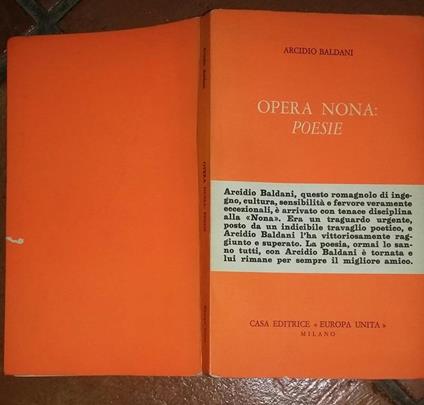 Opera Nona:Poesie - Arcidio Baldani - copertina