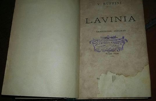 Lavinia .Volume primo e secondo - V. Flavio Ruffini - copertina