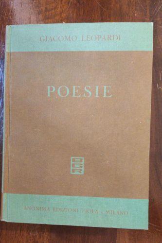 poesie - Giacomo Leopardi - copertina