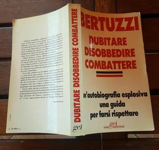 Dubitare disobbedire combattere - Alberto Bertuzzi - copertina