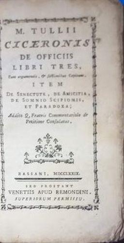 M. Tullii Ciceronis De Officiis Libri Tres - M. Tullio Cicerone - copertina