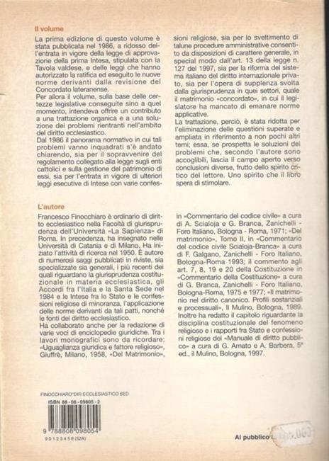 Diritto ecclesiastico. Sesta edizione - Francesco Finocchiaro - 2