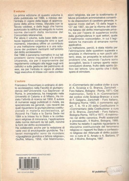 Diritto ecclesiastico. Sesta edizione - Francesco Finocchiaro - 2