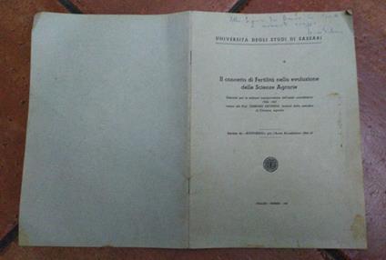 Il concetto di Fertilità nella evoluzione delle Scienze Agrarie - Tomaso Eschena - copertina