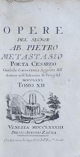 Opere del Sig. Ab. Pietro Metastasio Poeta Cesareo. Tomo XII - Pietro Metastasio - copertina