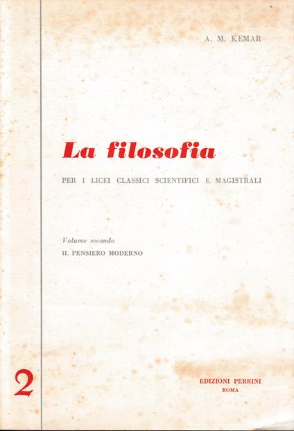 La Filosofia. secondo volume - copertina