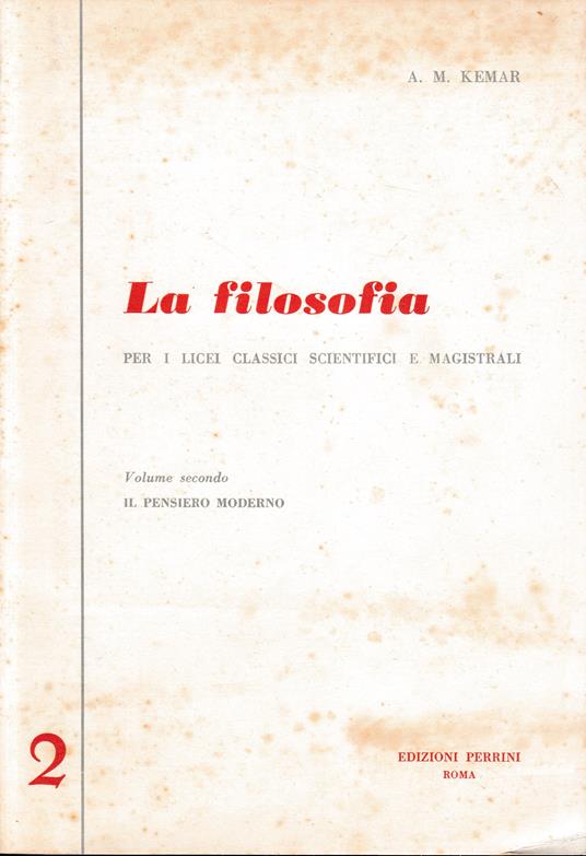 La Filosofia. secondo volume - copertina
