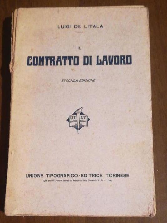Il contratto di lavoro - Luigi De Litala - copertina