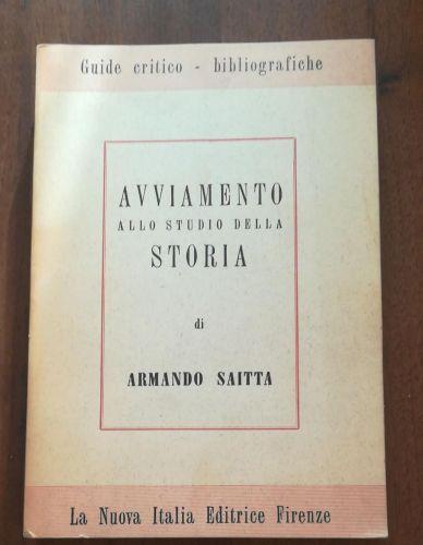 Avviamento Allo Studio Della Storia - Armando Saitta - copertina