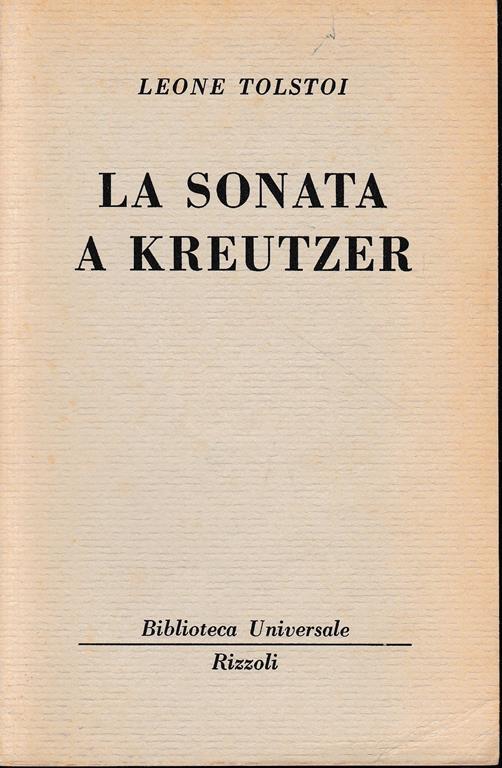 La suonata a Kreutzer - Lev Tolstoj - copertina