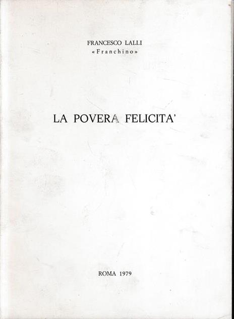 La povera felicità - copertina