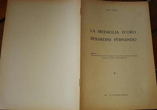 La medaglia d'oro Berardini Fernando - Luigi Susani - copertina