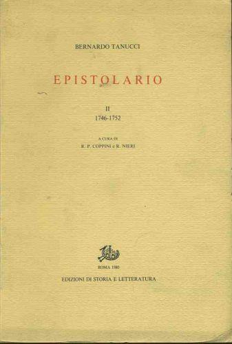 Epistolario. II 1746-1752 - Bernardo Tanucci - copertina