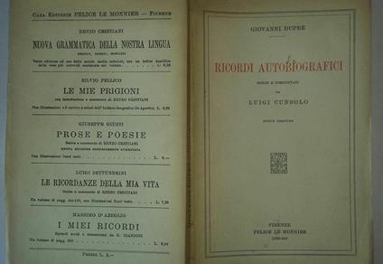 Ricordi autobiografici - Giovanni Dupré - copertina