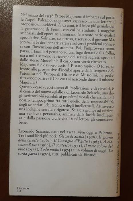 La scomparsa di Majorana - Leonardo Sciascia - 2