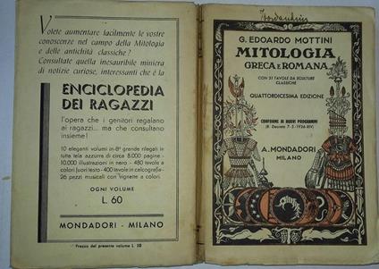 Mitologia greca e romana - Edoardo Mottini - copertina