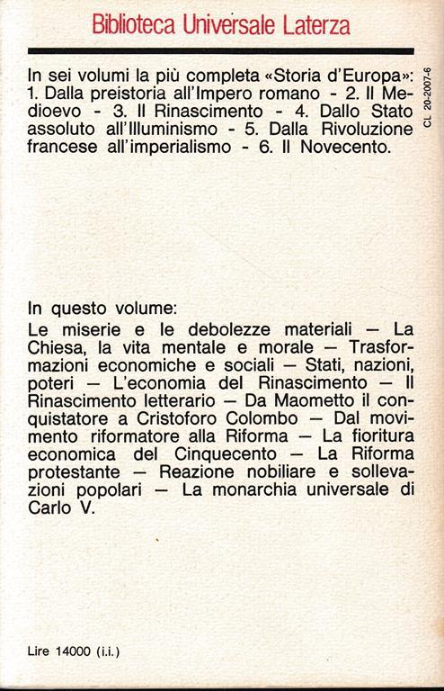 Storia d'Europa. Il Rinascimento, volume 3° - Georges Livet - 2