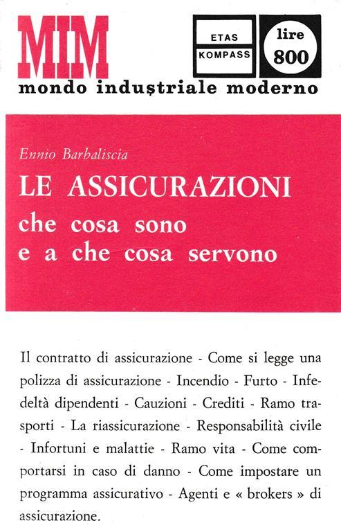 Le Assicurazioni che cosa sono e a che cosa servono - copertina