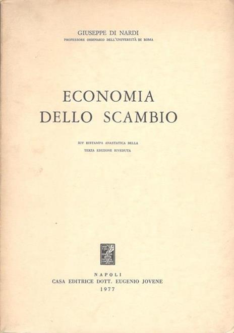 Economia dello scambio - Giuseppe Di Nardi - copertina