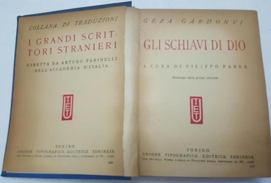 Gli schiavi di Dio - Geza Gardonyi - copertina