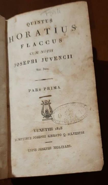 Quintus Horatius flaccus Josephi J - copertina