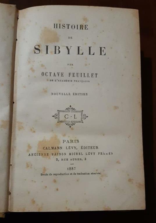 Histoire de sibylle - Octave Feuillet - copertina
