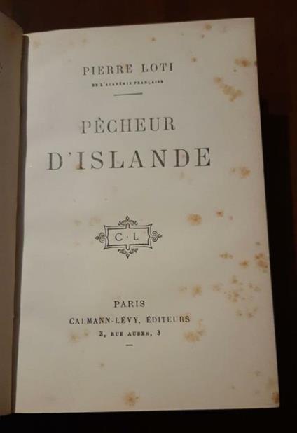 Pècheur D'islande - Pierre Loti - copertina