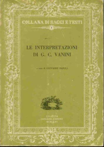 Le interpretazioni di G. C. Vanini - Giovanni Papuli - copertina