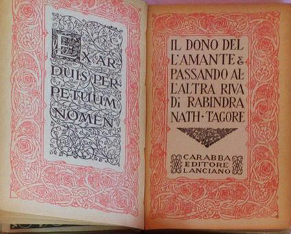 Il dono dell'amante/ Passando all'altra riva - Rabindranath Tagore - copertina