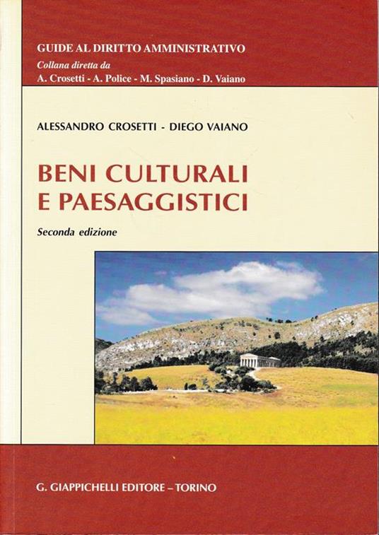 Beni culturali e paesaggistici - Alessandro Crosetti - copertina